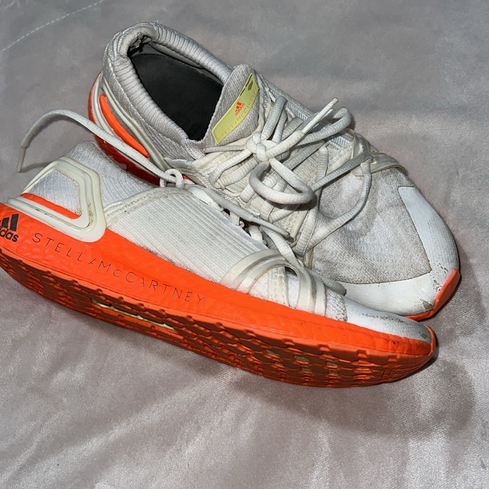 adidas Stella McCartney White and Orange Athletic Shoes